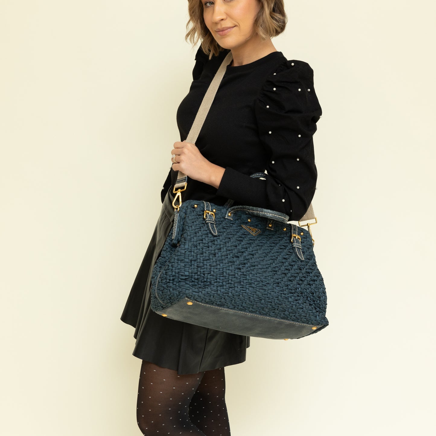 Woven Tote, Blue