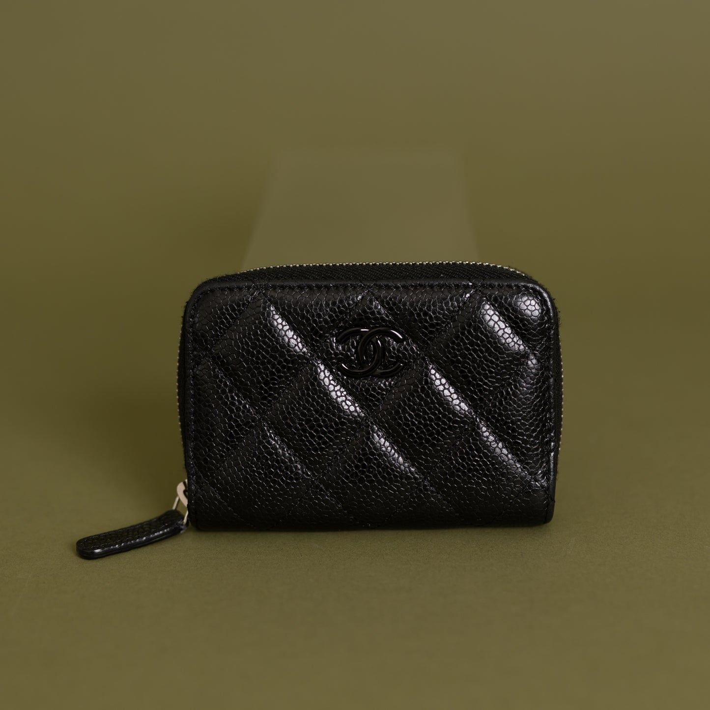 Zipped Card Holder, So Black Caviar 8764