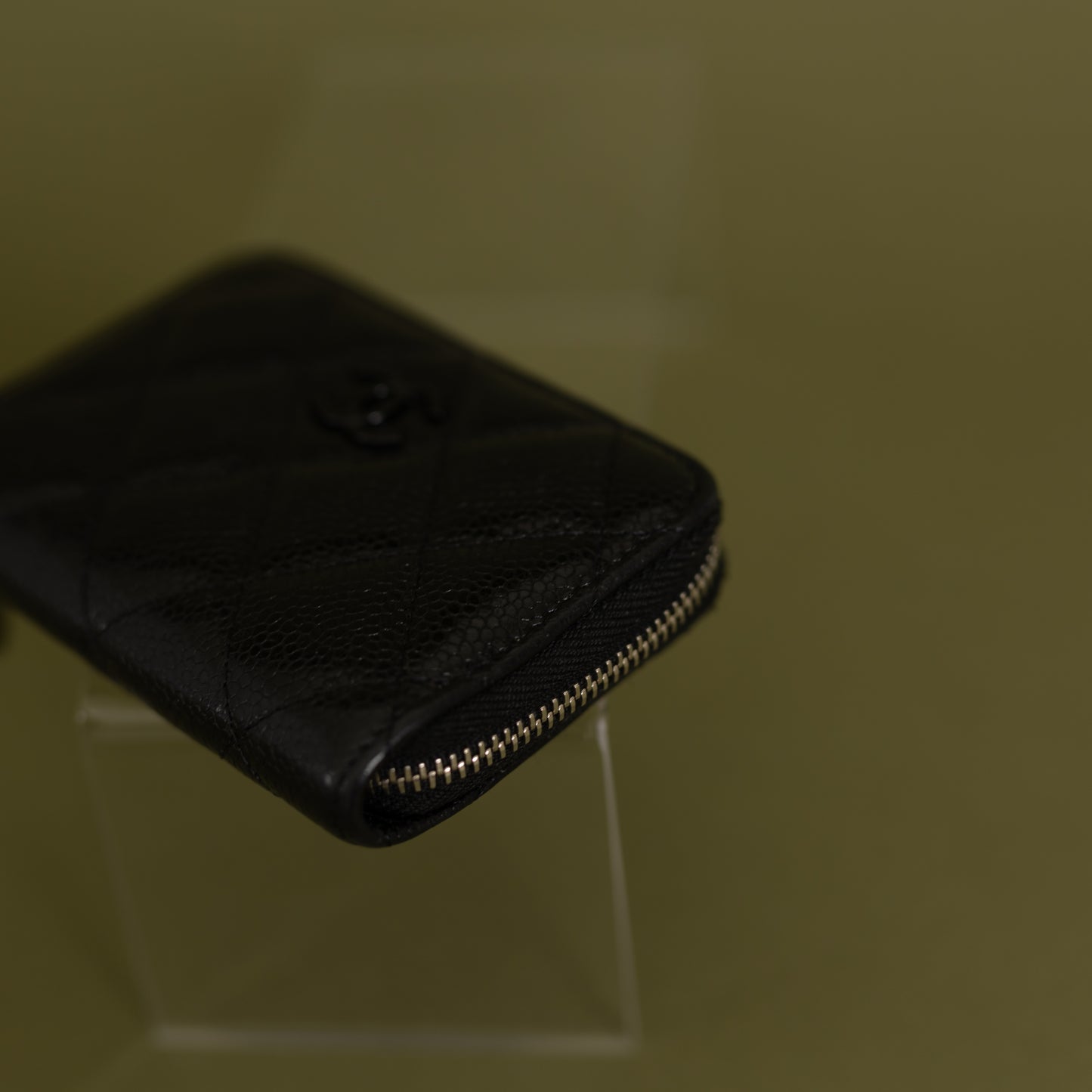 Zipped Card Holder, So Black Caviar 8764