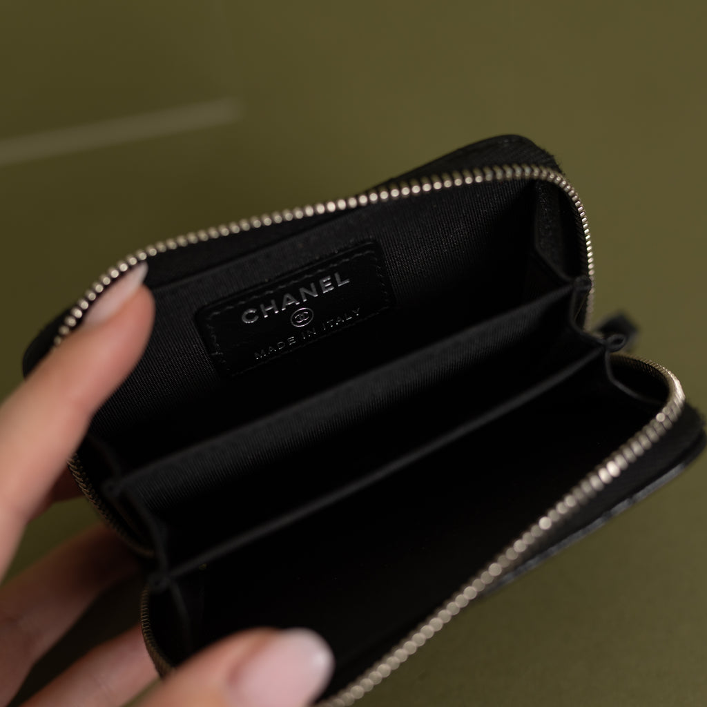 Zipped Card Holder, So Black Caviar 8764