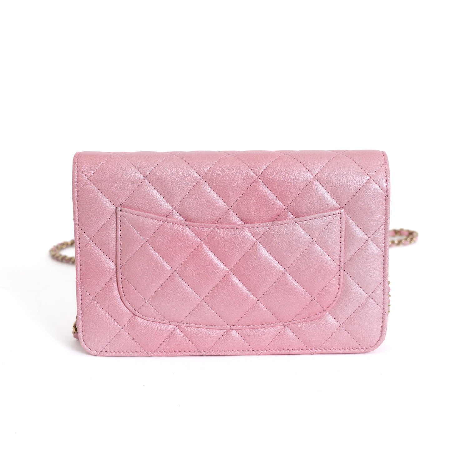 Ombre Iridescent Pink Lambskin Wallet on Chain 6894