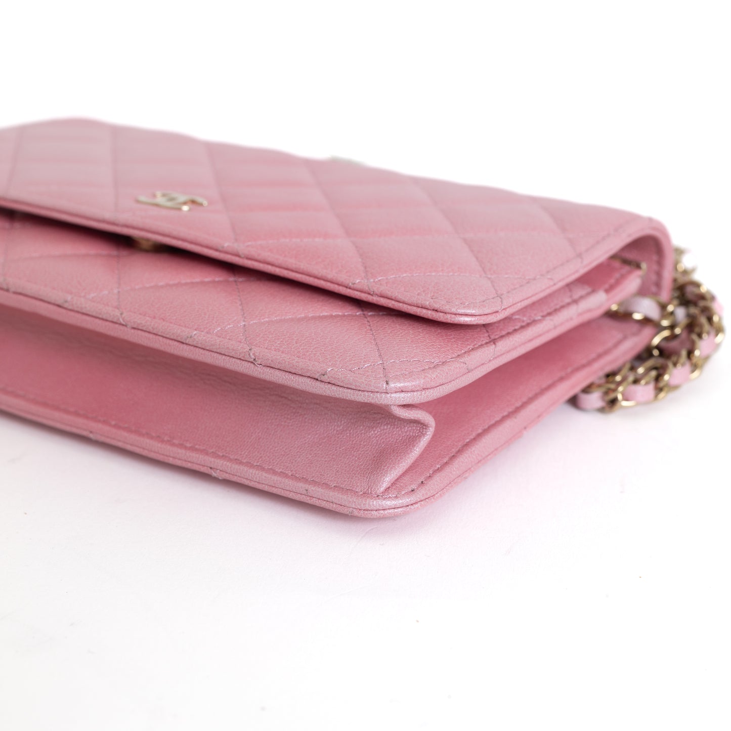 Ombre Iridescent Pink Lambskin Wallet on Chain 6894