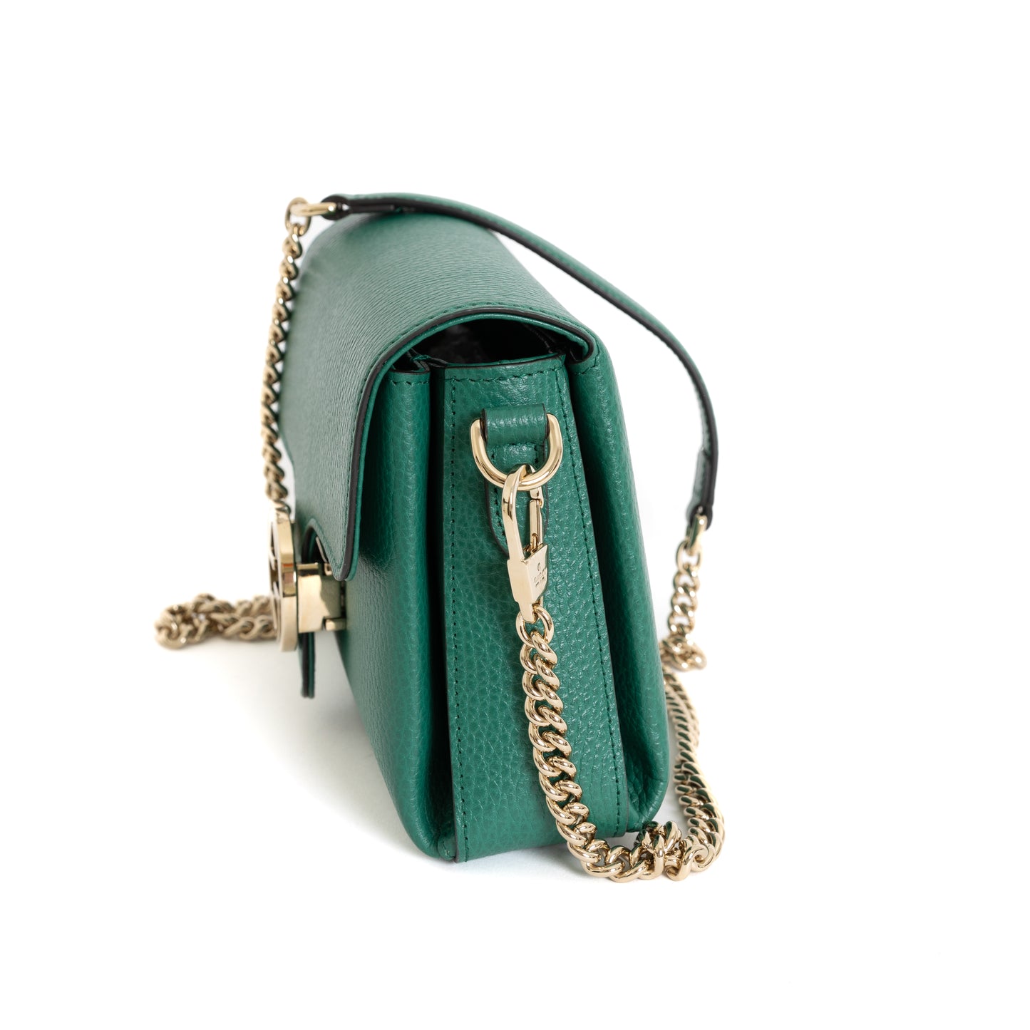 Dollar Interlocking G Crossbody, Emerald Green 8263