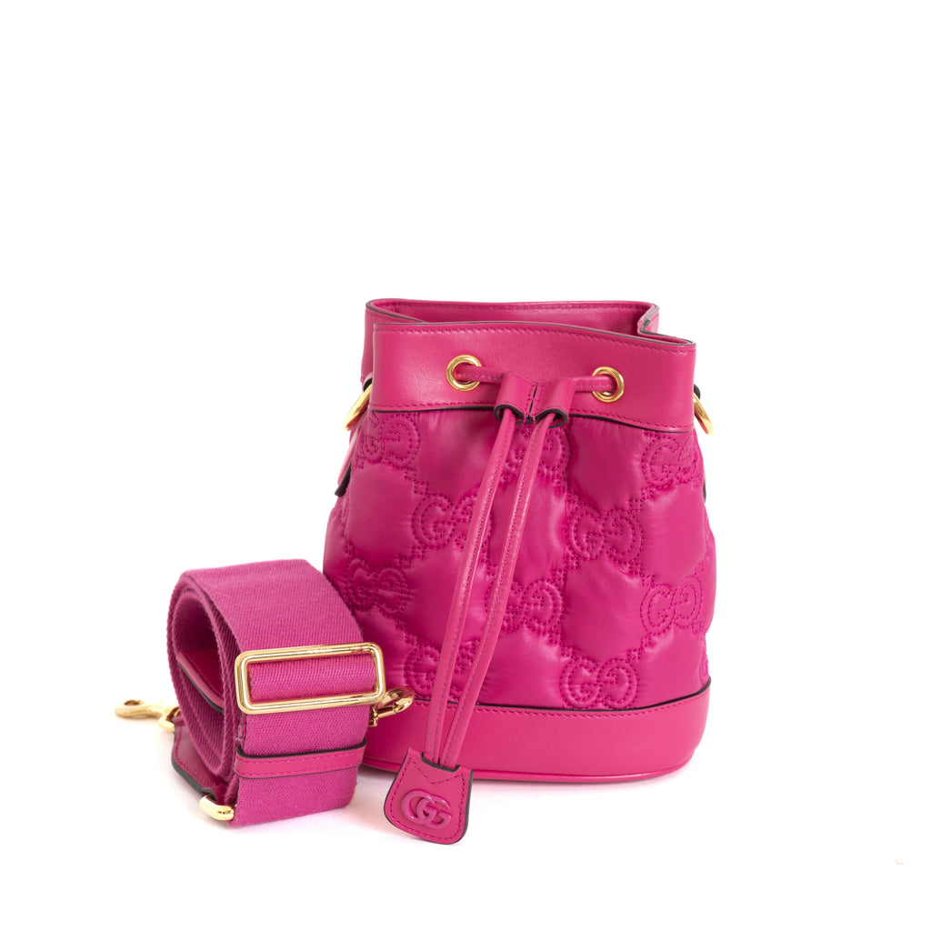 Mattelesse Nylon Bucket Bag, Fuschia 8015