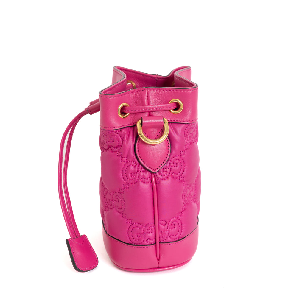 Mattelesse Nylon Bucket Bag, Fuschia 8015