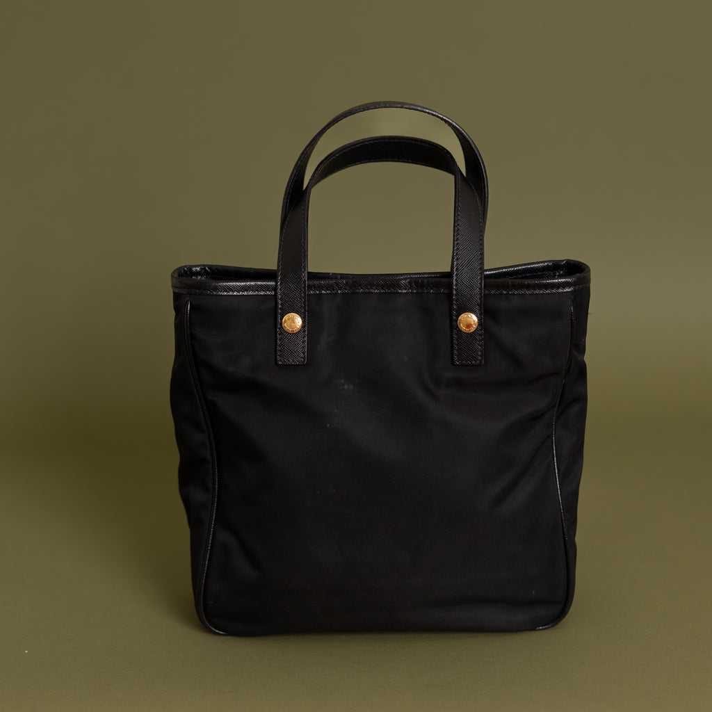 Black Nylon Mini Top Handle Tote