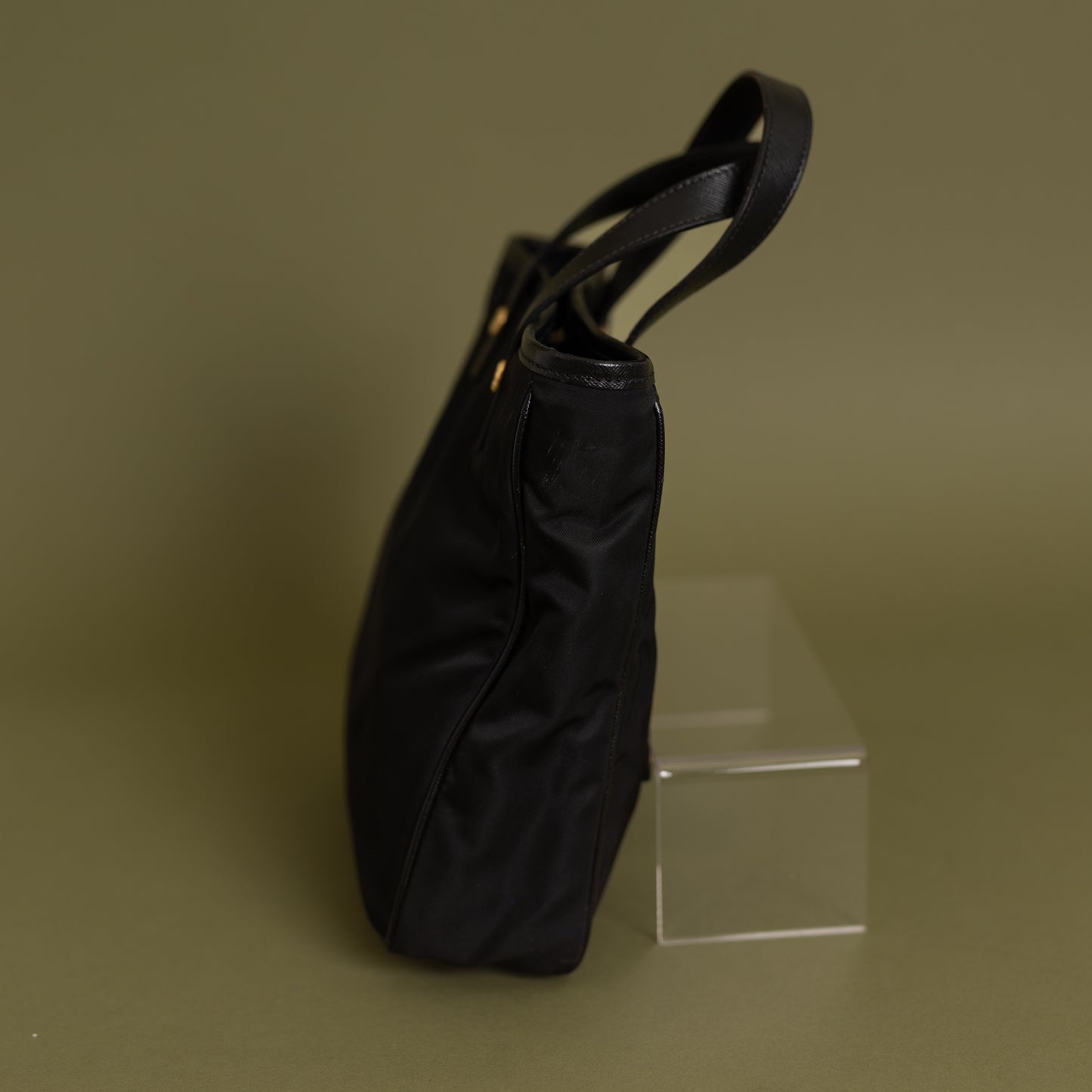 Black Nylon Mini Top Handle Tote