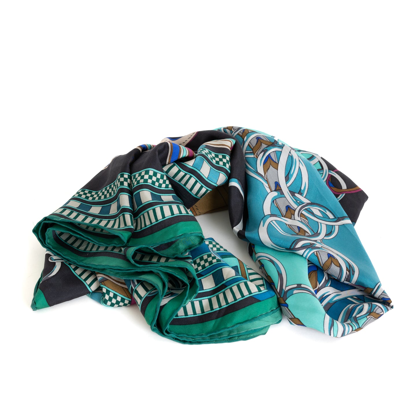 Large Silk Scarf, Blue 8287