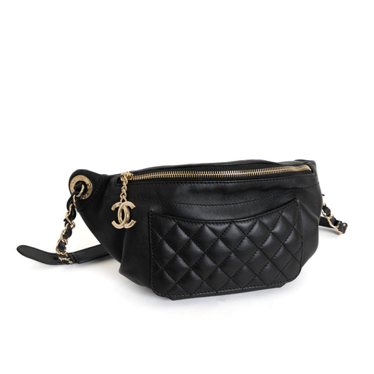 Black Lambskin Bumbag GHW 8280