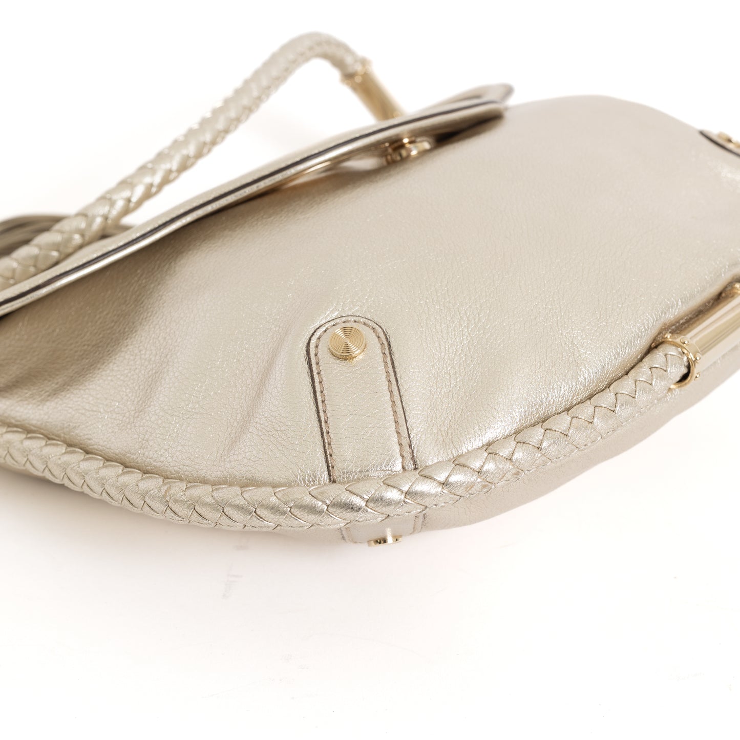 Medium Britt Tassel Shoulder Bag, Platinum