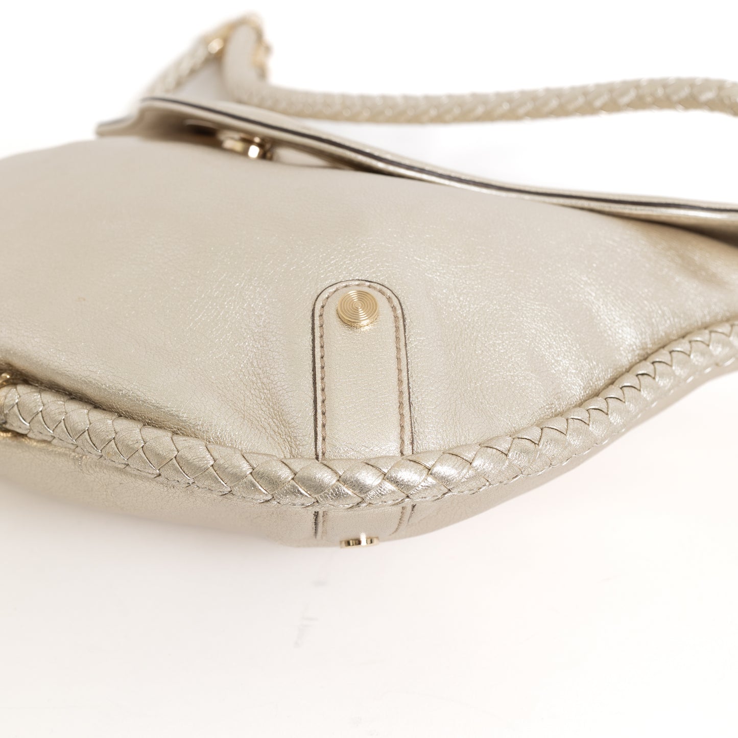 Medium Britt Tassel Shoulder Bag, Platinum