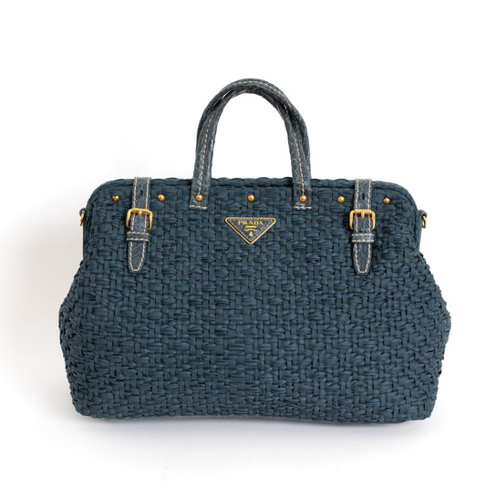 Woven Tote, Blue