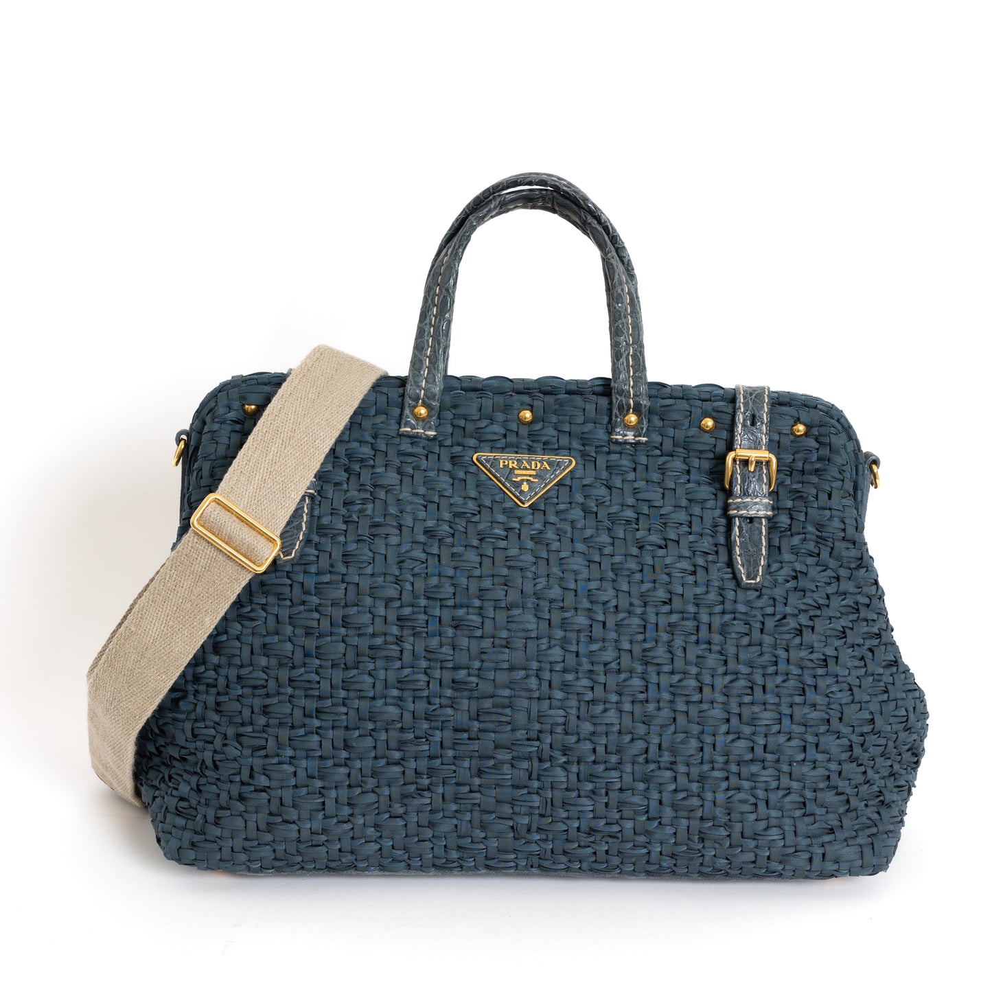 Woven Tote, Blue