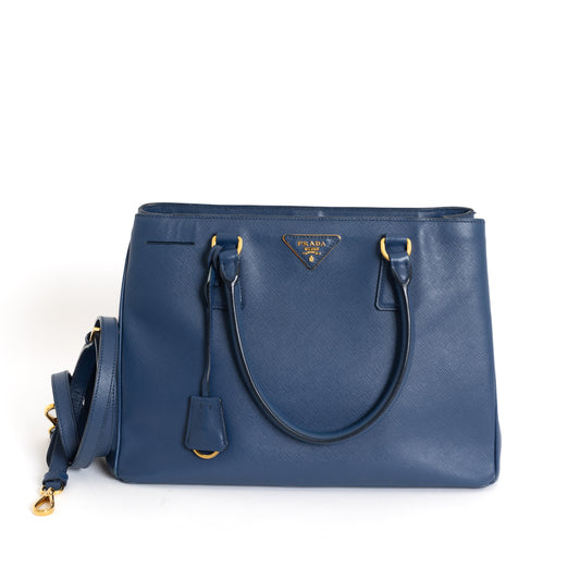 Medium Galleria, Blue Saffiano