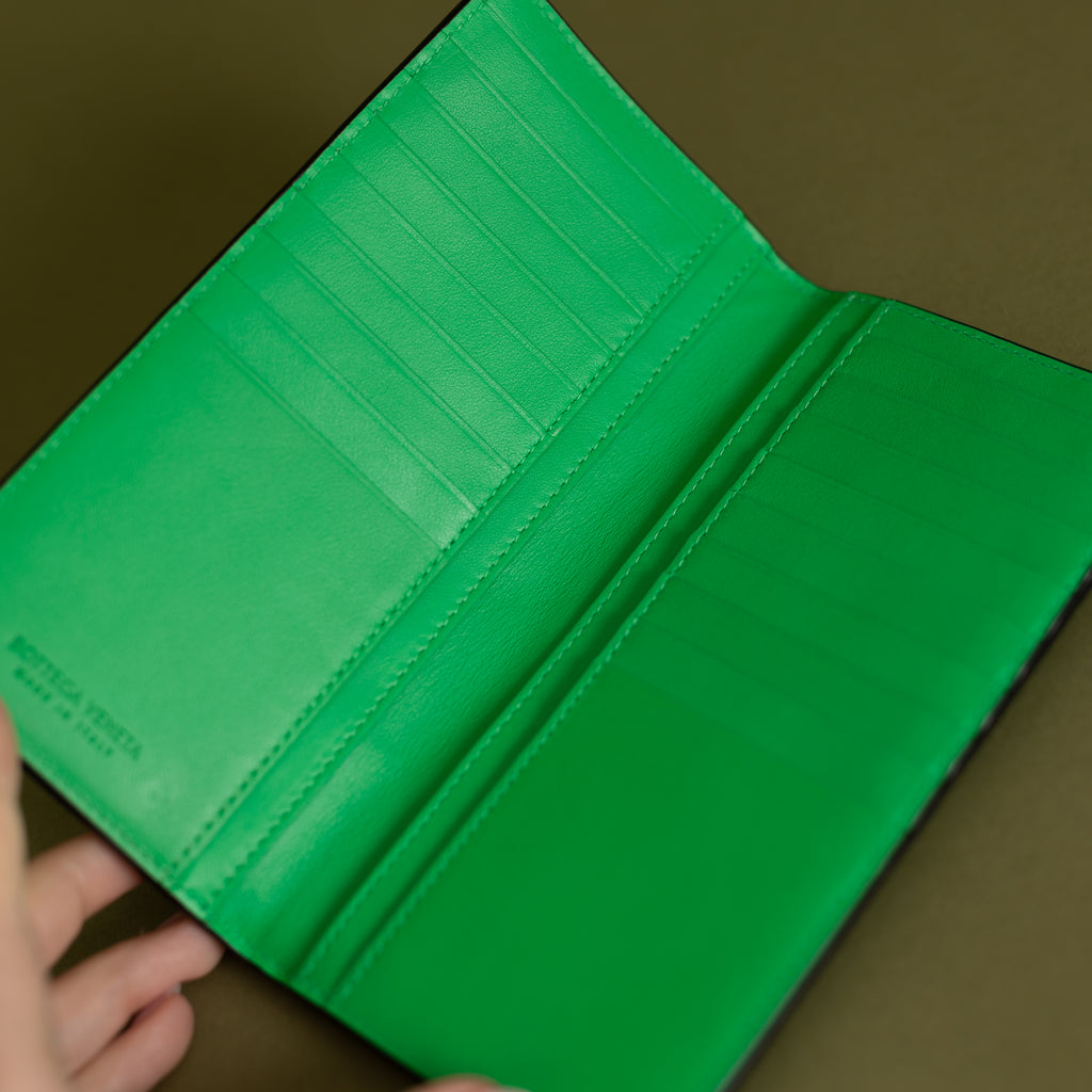 Weave Long Wallet, Green 9083