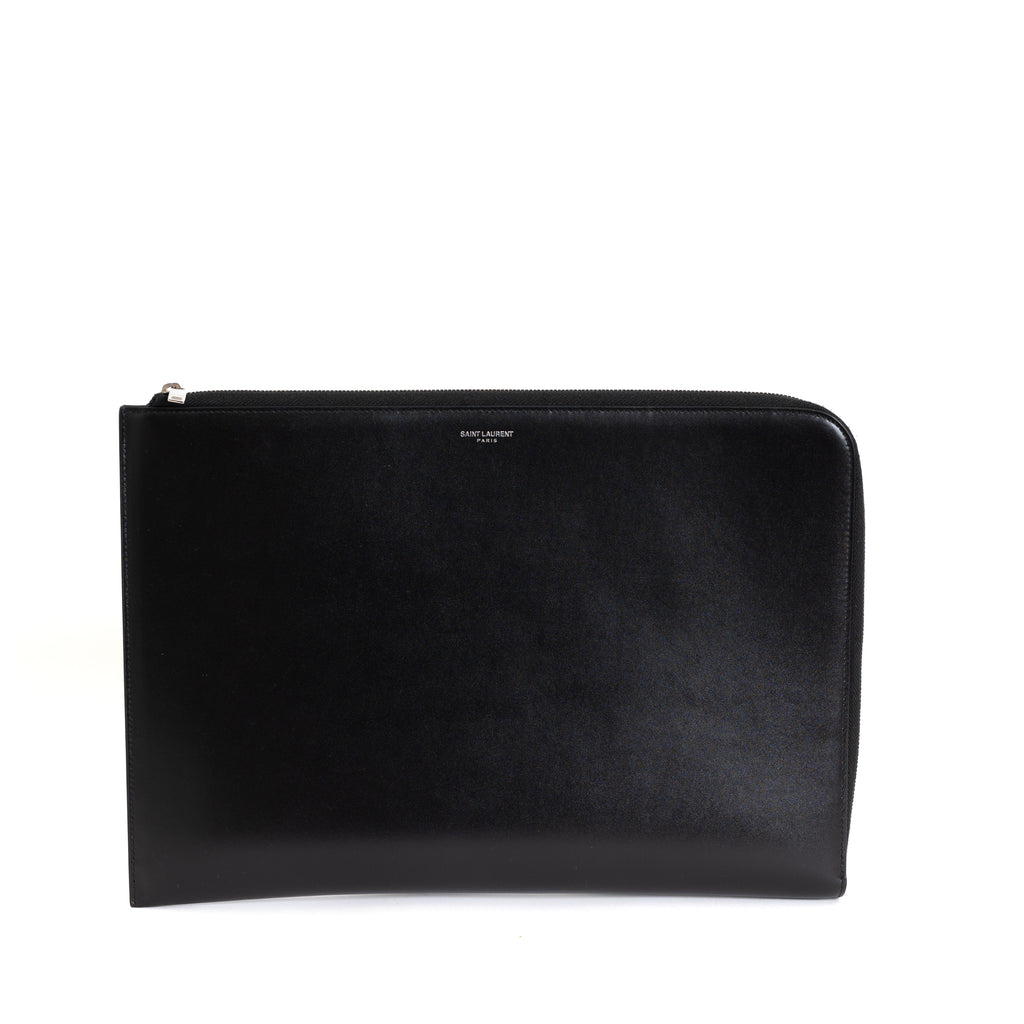 Zipped Leather Tablet Case, Black