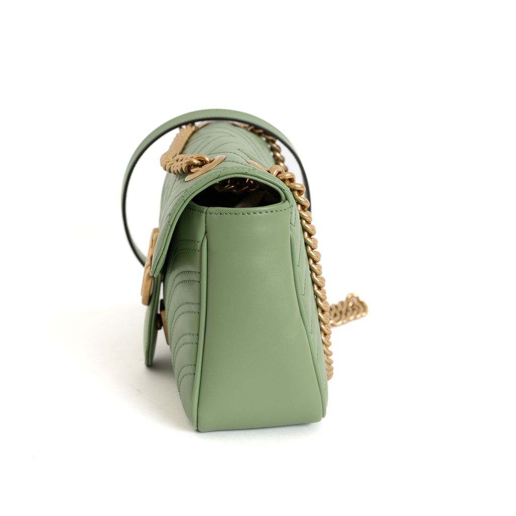 Small GG Marmont Shoulder Bag, Salamander Green 8295