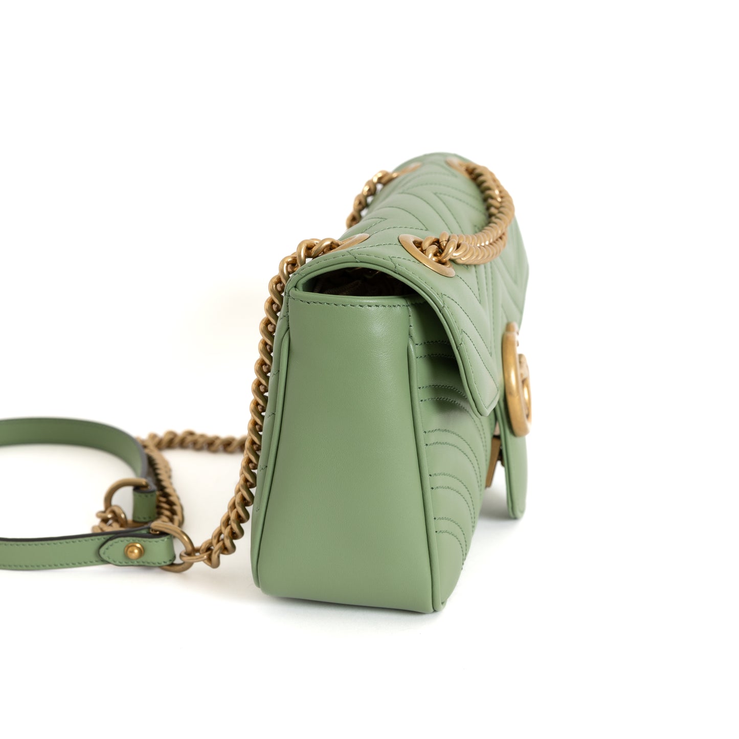 Small GG Marmont Shoulder Bag, Salamander Green 8295