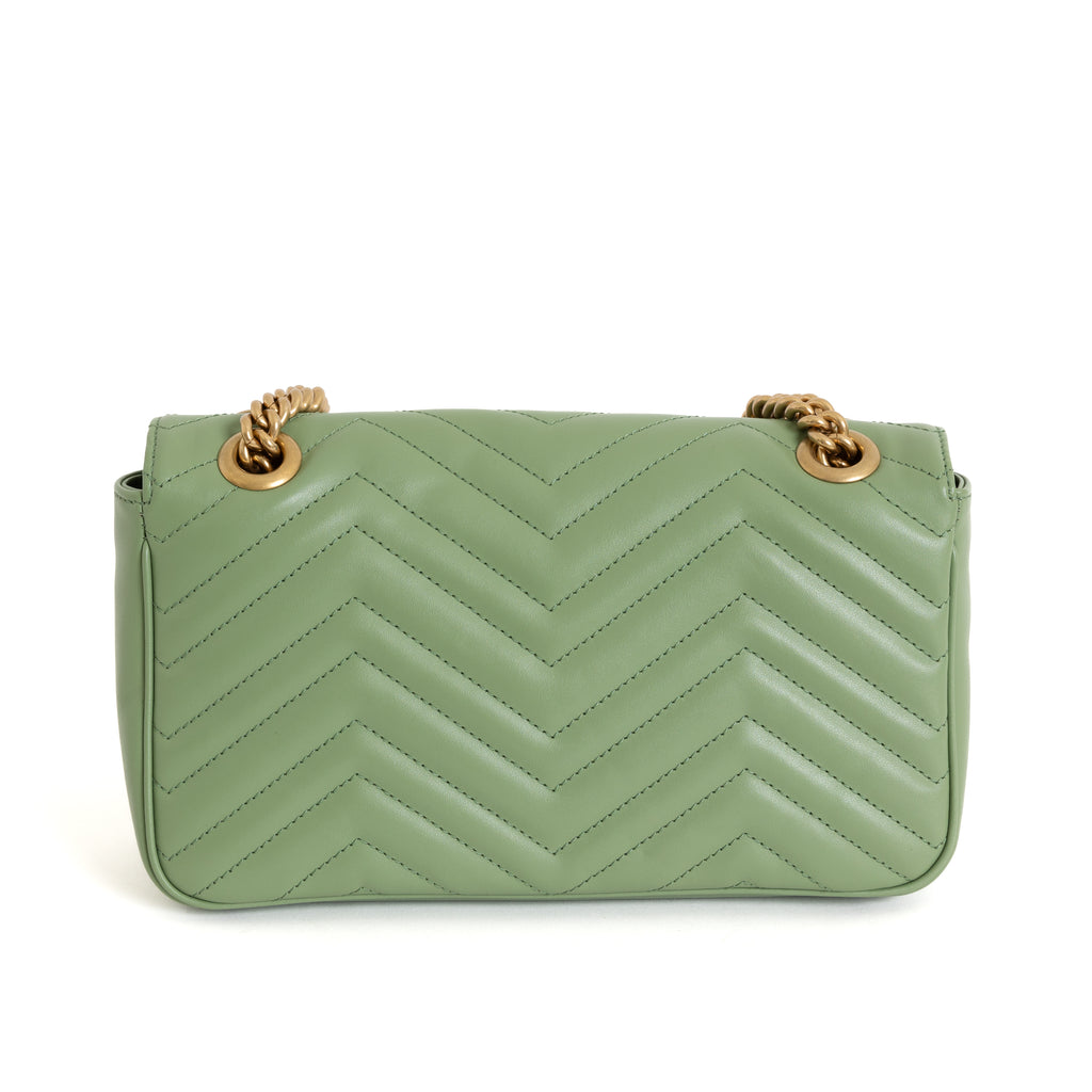 Small GG Marmont Shoulder Bag, Salamander Green 8295