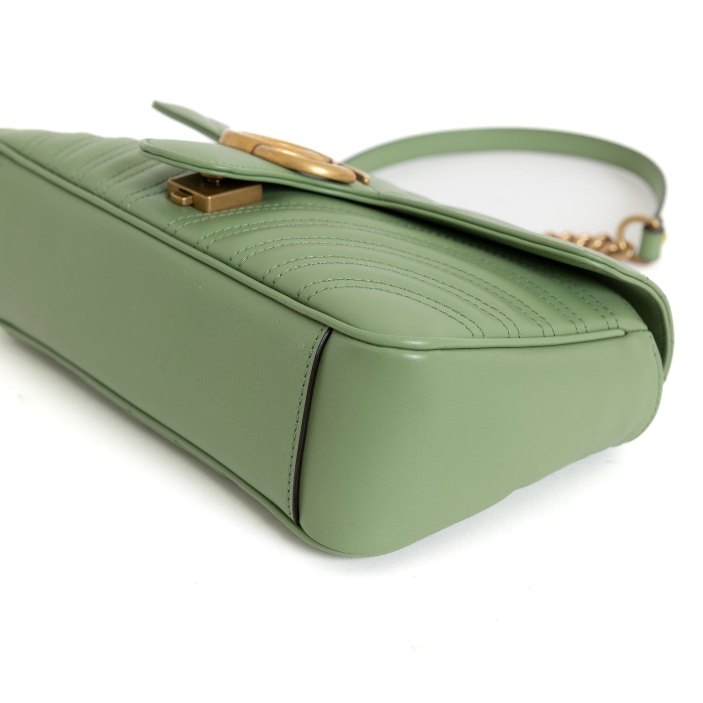 Small GG Marmont Shoulder Bag, Salamander Green 8295