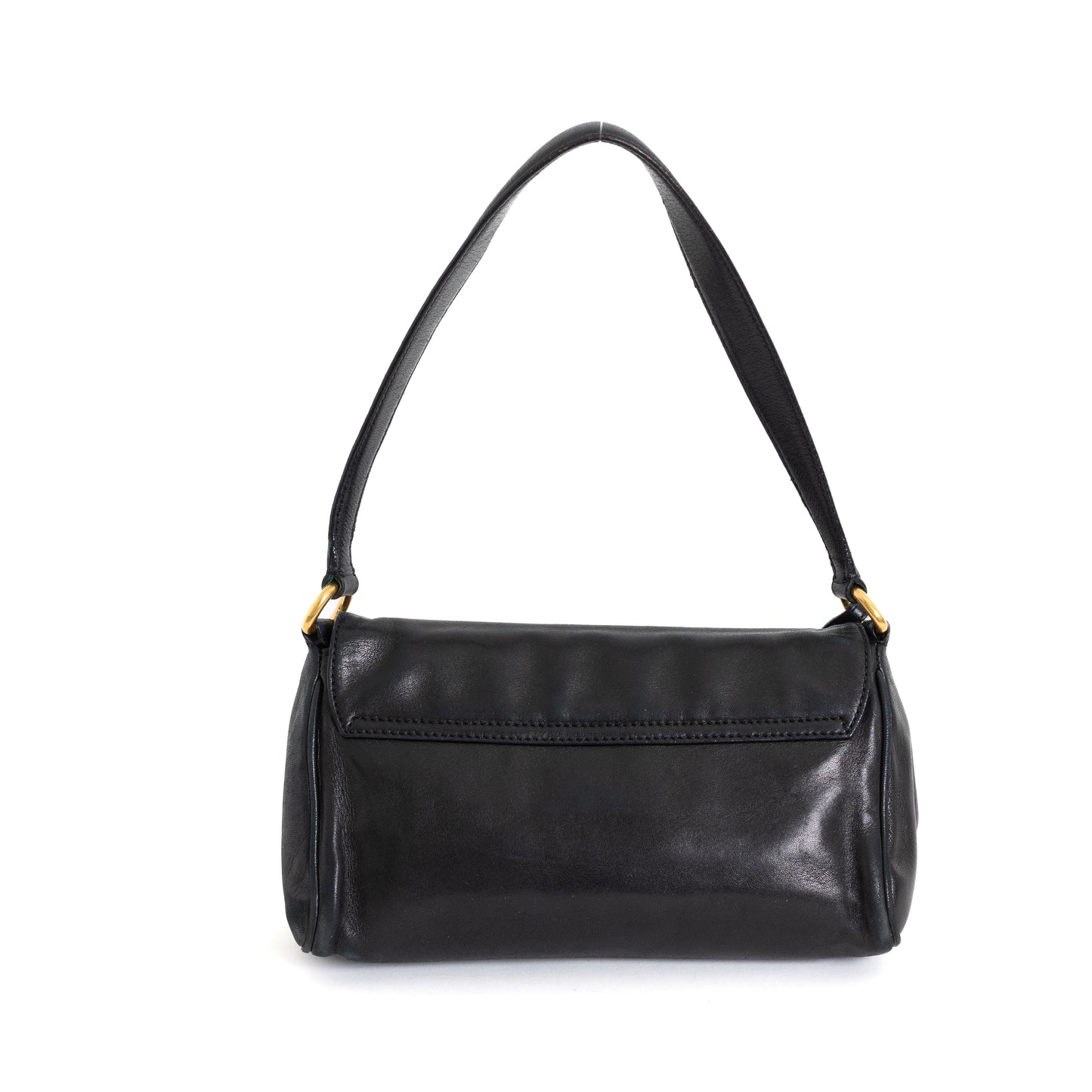 Black Leather Shoulder Bag, GHW