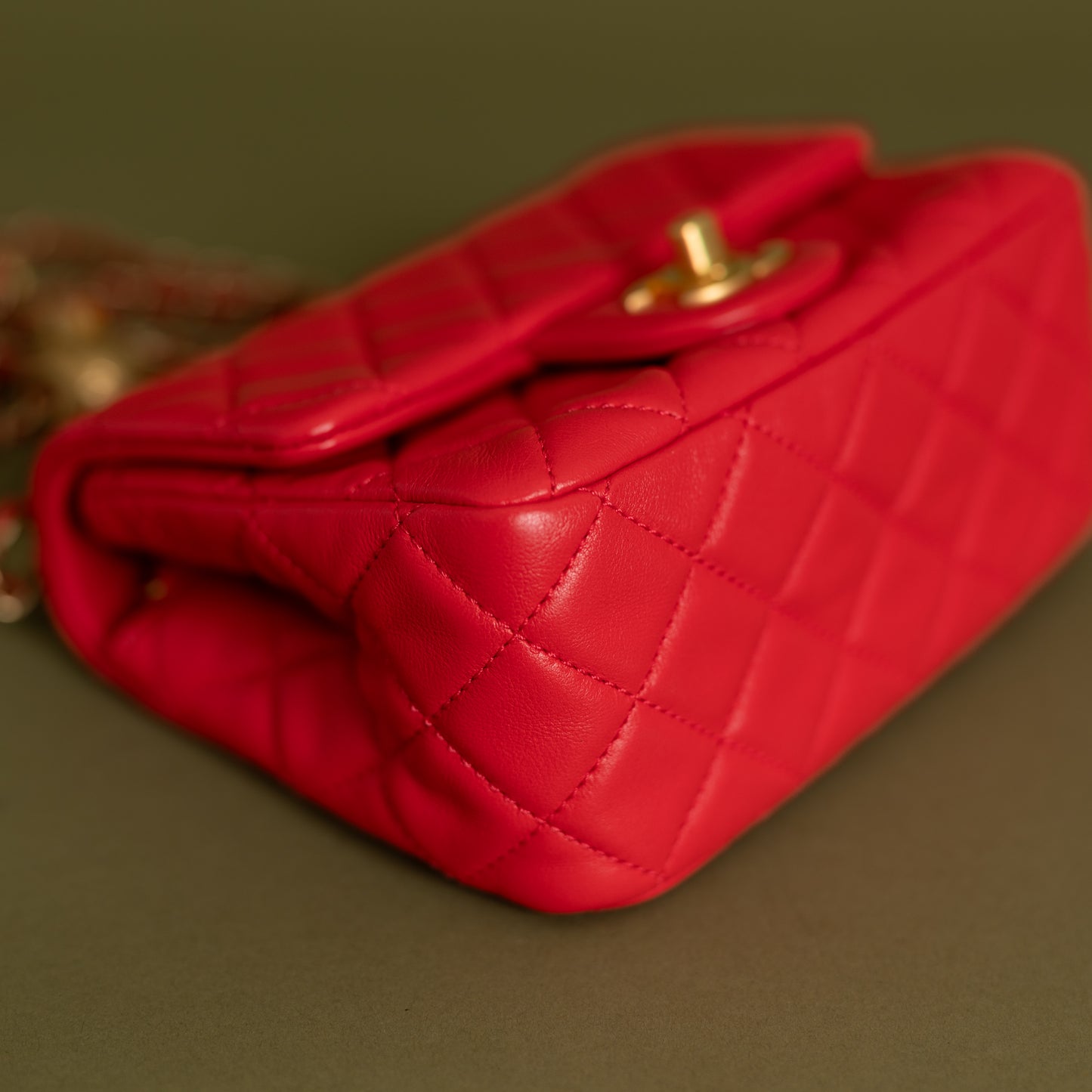 Coco Crush Mini Flap, Red Lambskin