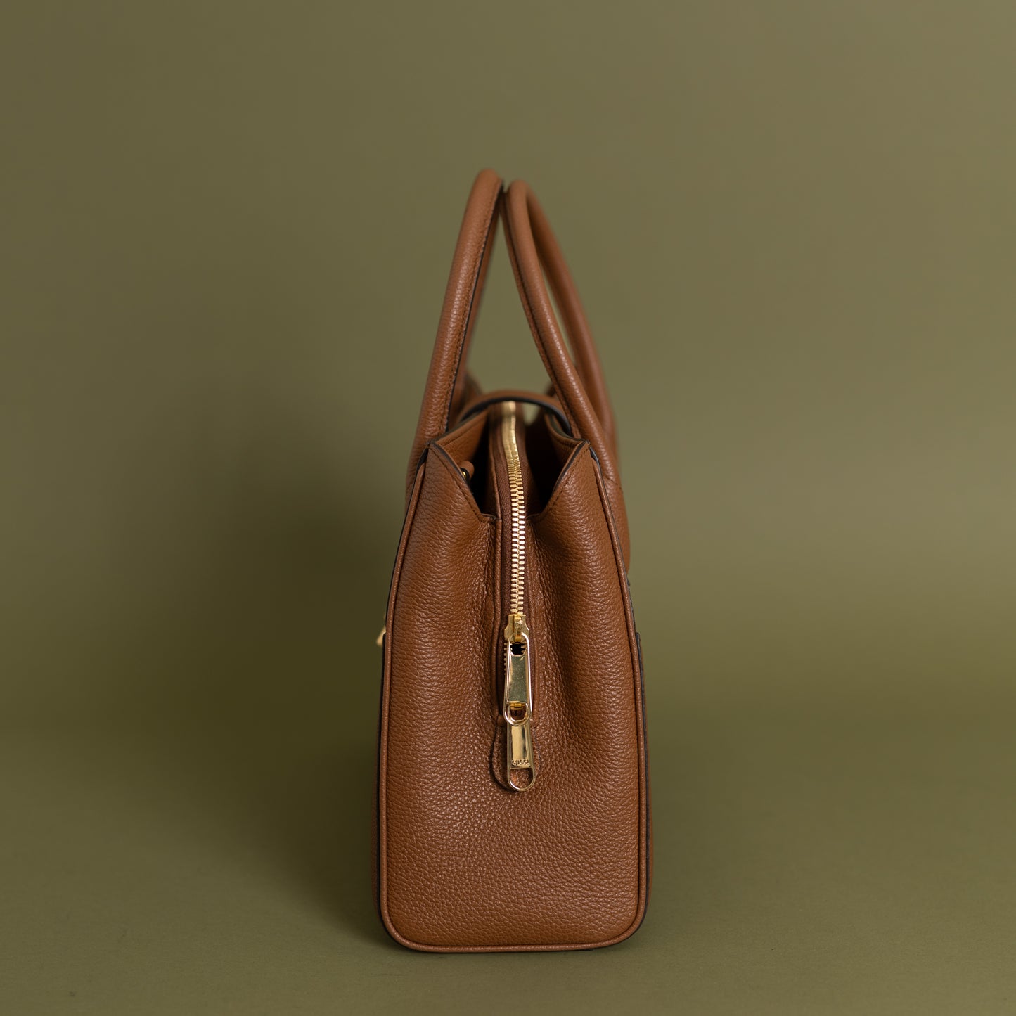 Jackie Tote, Brown Grained Calfskin 9214