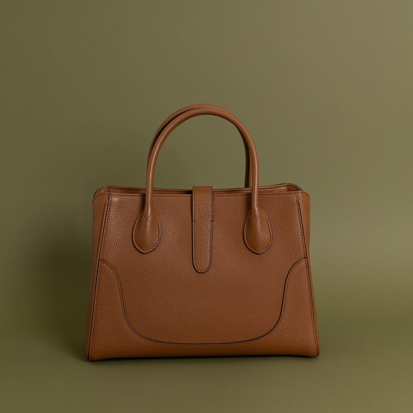 Jackie Tote, Brown Grained Calfskin 9214