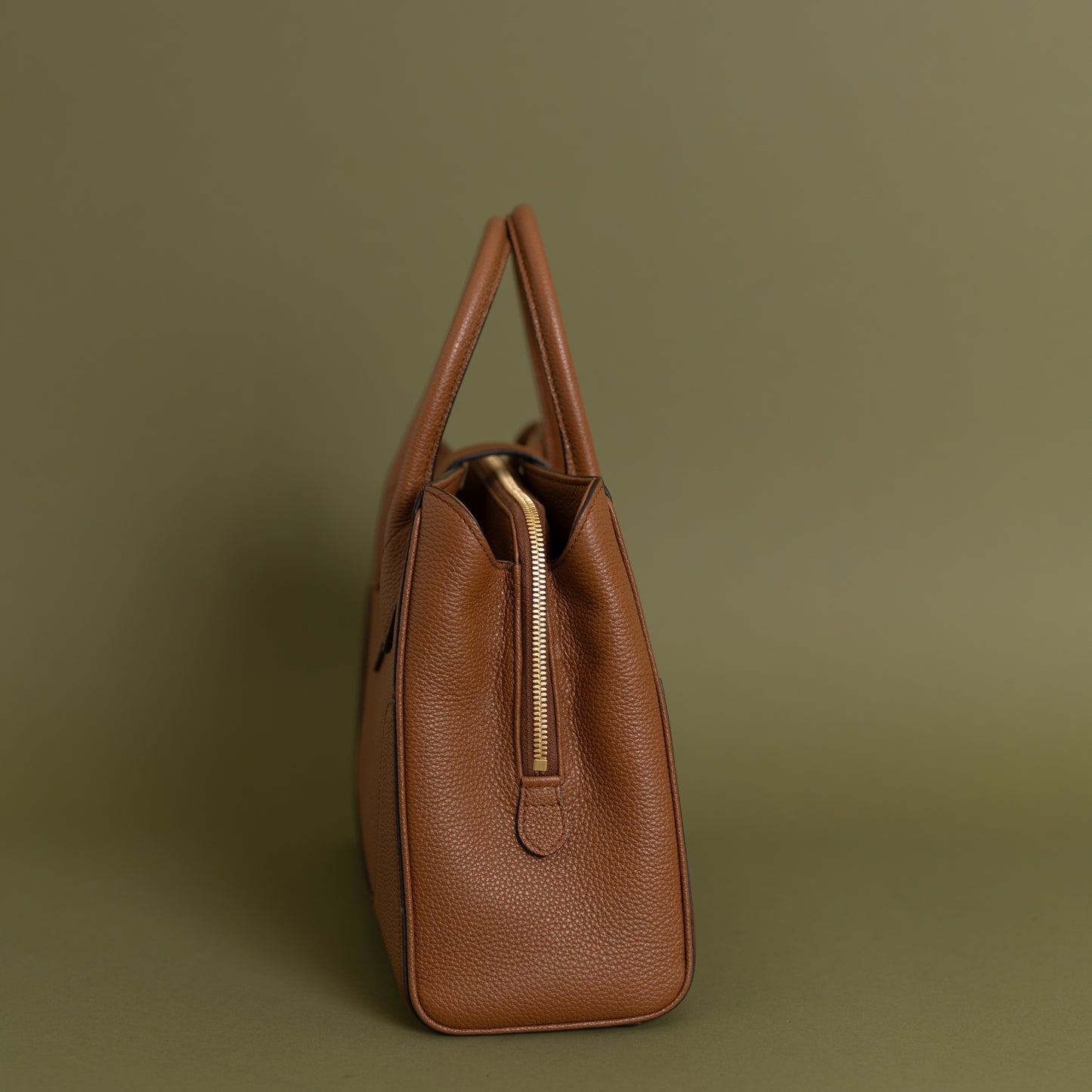 Jackie Tote, Brown Grained Calfskin 9214